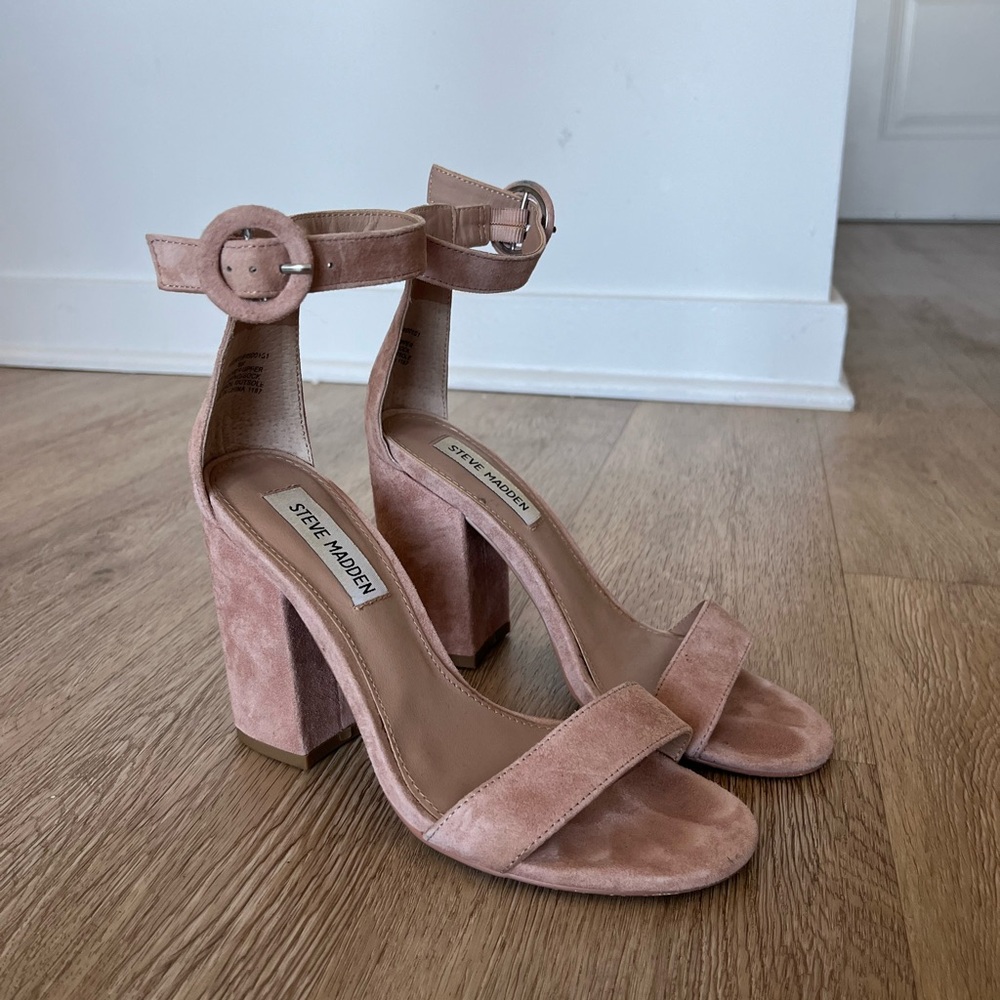 Blush Pink Suede Heels - Steve Madden